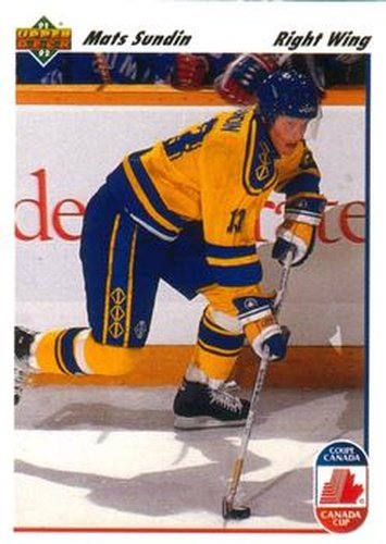 #31 Mats Sundin - Sweden - 1991-92 Upper Deck Hockey