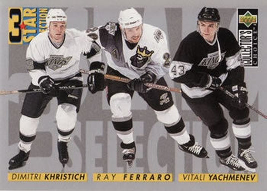 #320 Dmitri Khristich / Ray Ferraro / Vitali Yachmenev - Los Angeles Kings - 1996-97 Collector's Choice Hockey