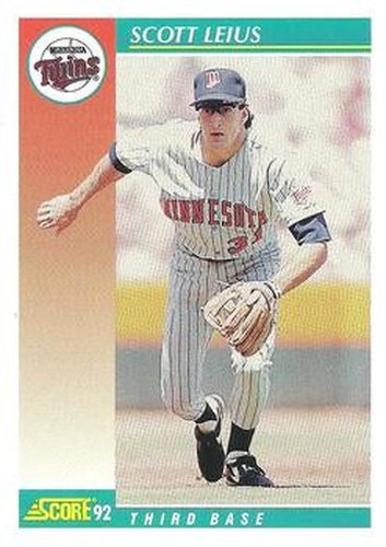 #320 Scott Leius - Minnesota Twins - 1992 Score Baseball