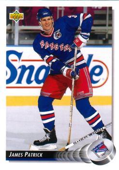 #320 James Patrick - New York Rangers - 1992-93 Upper Deck Hockey