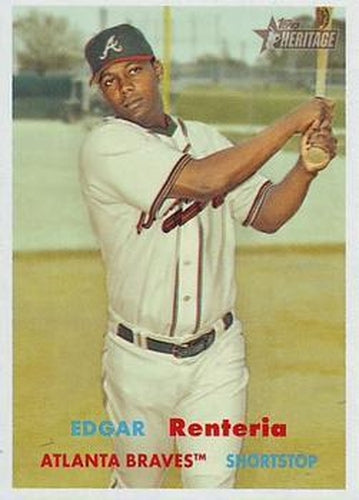 #320 Edgar Renteria - Atlanta Braves - 2006 Topps Heritage Baseball