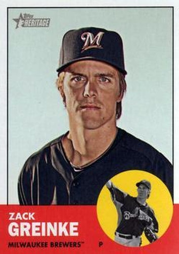 #320 Zack Greinke - Milwaukee Brewers - 2012 Topps Heritage Baseball