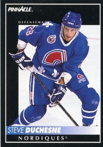 #320 Steve Duchesne - Quebec Nordiques - 1992-93 Pinnacle Canadian Hockey