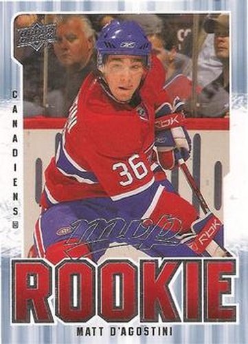 #320 Matt D'Agostini - Montreal Canadiens - 2008-09 Upper Deck MVP Hockey
