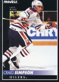 #321 Craig Simpson - Edmonton Oilers - 1992-93 Pinnacle Canadian Hockey