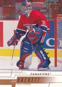 #321 Jeff Hackett - Montreal Canadiens - 2000-01 Upper Deck Hockey