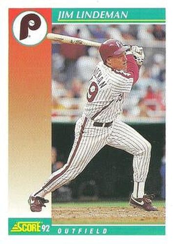 #321 Jim Lindeman - Philadelphia Phillies - 1992 Score Baseball