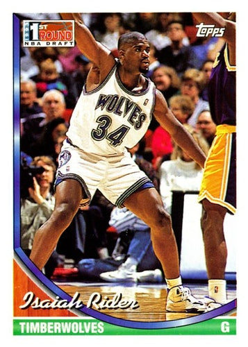 #322 Isaiah Rider - Minnesota Timberwolves - 1993-94 Topps Basketball