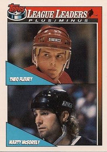 #322 Theo Fleury / Marty McSorley - Calgary Flames / Los Angeles Kings - 1991-92 Topps Hockey