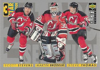 #322 Martin Brodeur / Steve Thomas / Scott Stevens - New Jersey Devils - 1996-97 Collector's Choice Hockey