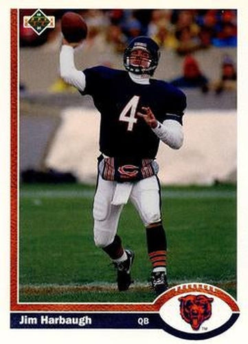 #322 Jim Harbaugh - Chicago Bears - 1991 Upper Deck Football