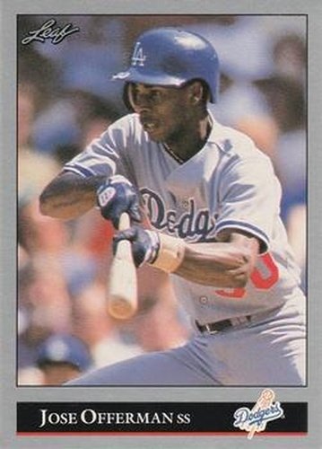 #322 Jose Offerman - Los Angeles Dodgers - 1992 Leaf Baseball