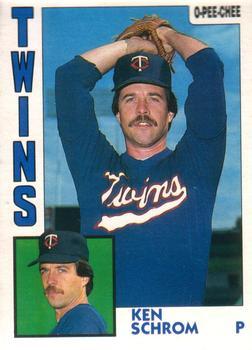 #322 Ken Schrom - Minnesota Twins - 1984 O-Pee-Chee Baseball