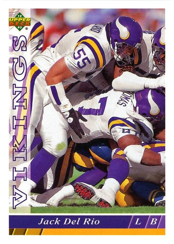 #322 Jack Del Rio - Minnesota Vikings - 1993 Upper Deck Football