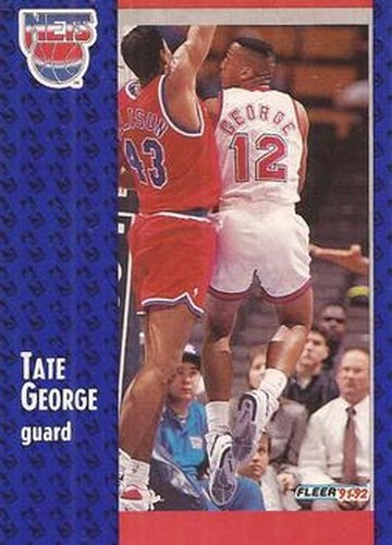 #323 Tate George - New Jersey Nets - 1991-92 Fleer Basketball