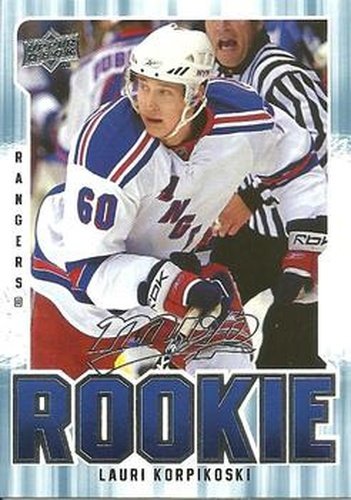 #323 Lauri Korpikoski - New York Rangers - 2008-09 Upper Deck MVP Hockey