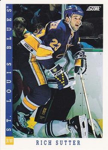 #323 Rich Sutter - St. Louis Blues - 1993-94 Score Canadian Hockey