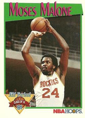 #323 Moses Malone - Houston Rockets - 1991-92 Hoops Basketball