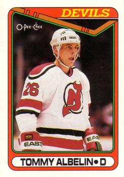 #323 Tommy Albelin - New Jersey Devils - 1990-91 O-Pee-Chee Hockey
