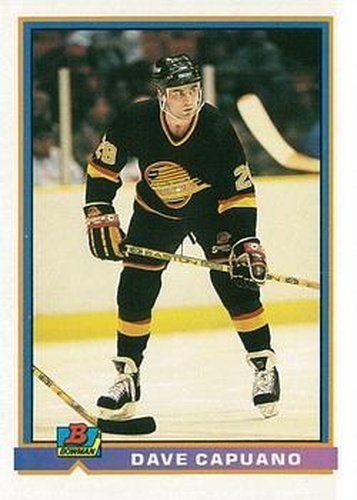 #323 Dave Capuano - Vancouver Canucks - 1991-92 Bowman Hockey