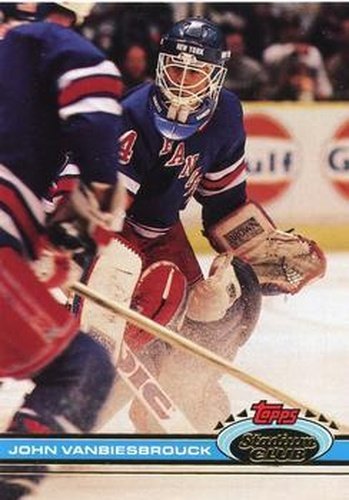 #323 John Vanbiesbrouck - New York Rangers - 1991-92 Stadium Club Hockey