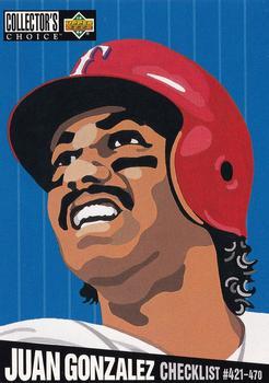 #323 Juan Gonzalez - Texas Rangers - 1994 Collector's Choice Baseball