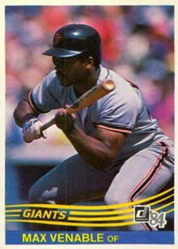 #323 Max Venable - San Francisco Giants - 1984 Donruss Baseball