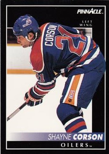 #323 Shayne Corson - Edmonton Oilers - 1992-93 Pinnacle Canadian Hockey