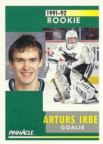 #323 Arturs Irbe - San Jose Sharks - 1991-92 Pinnacle Hockey