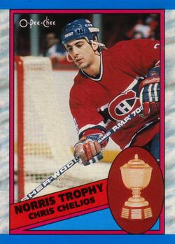 #323 Chris Chelios - Montreal Canadiens - 1989-90 O-Pee-Chee Hockey