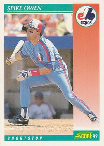 #323 Spike Owen - Montreal Expos - 1992 Score Baseball