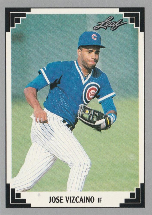 #323 Jose Vizcaino - Chicago Cubs - 1991 Leaf Baseball