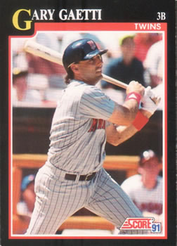 #325 Gary Gaetti - Minnesota Twins - 1991 Score Baseball