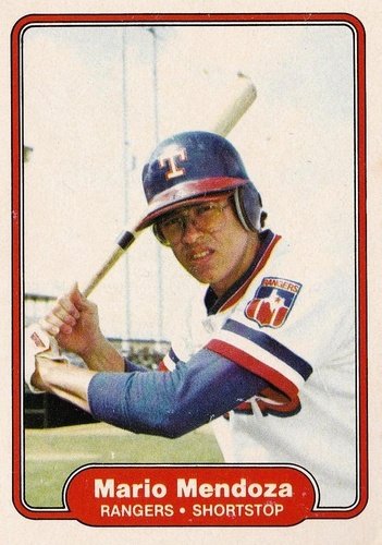 #325 Mario Mendoza - Texas Rangers - 1982 Fleer Baseball