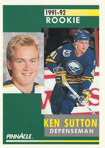 #325 Ken Sutton - Buffalo Sabres - 1991-92 Pinnacle Hockey