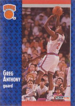 #325 Greg Anthony - New York Knicks - 1991-92 Fleer Basketball