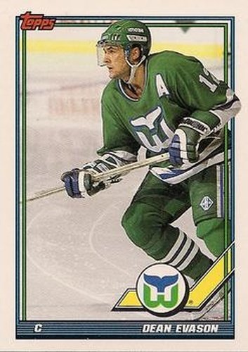 #325 Dean Evason - Hartford Whalers - 1991-92 Topps Hockey