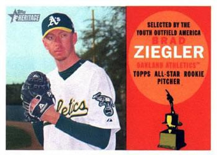 #325 Brad Ziegler - Oakland Athletics - 2009 Topps Heritage Baseball