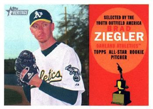 #325 Brad Ziegler - Oakland Athletics - 2009 Topps Heritage Baseball