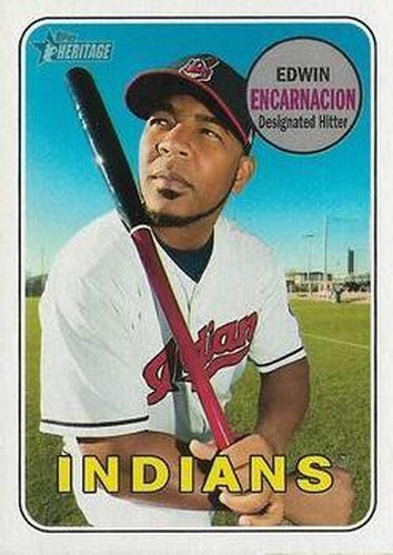 #325 Edwin Encarnacion - Cleveland Indians - 2018 Topps Heritage Baseball