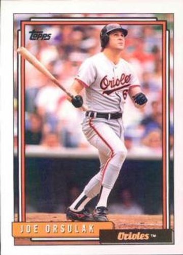 #325 Joe Orsulak - Baltimore Orioles - 1992 Topps Baseball
