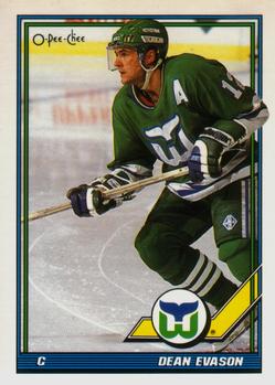 #325 Dean Evason - Hartford Whalers - 1991-92 O-Pee-Chee Hockey