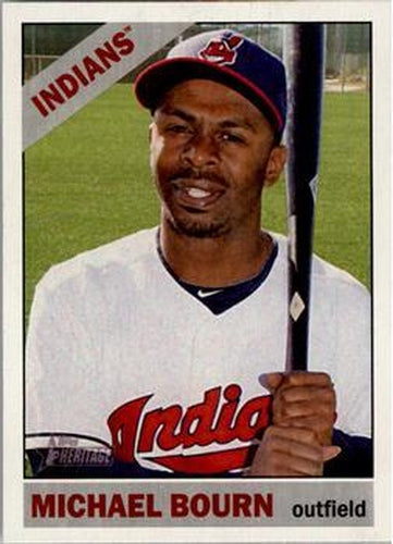 #325a Michael Bourn - Cleveland Indians - 2015 Topps Heritage Baseball