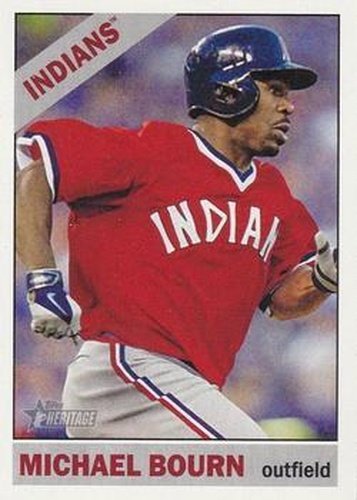 #325b Michael Bourn - Cleveland Indians - 2015 Topps Heritage Baseball