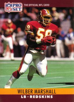 #326 Wilber Marshall - Washington Redskins - 1990 Pro Set Football