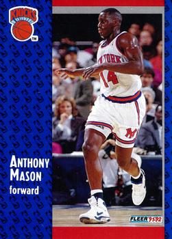 #326 Anthony Mason - New York Knicks - 1991-92 Fleer Basketball