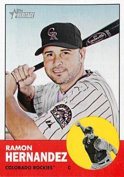 #326 Ramon Hernandez - Colorado Rockies - 2012 Topps Heritage Baseball