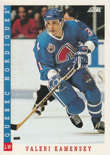 #326 Valeri Kamensky - Quebec Nordiques - 1993-94 Score Canadian Hockey