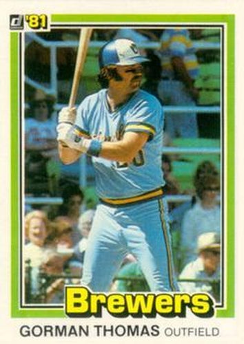 #326a Gorman Thomas - Milwaukee Brewers - 1981 Donruss Baseball