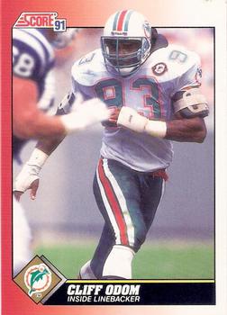 #128 Cliff Odom - Miami Dolphins - 1991 Score Football
